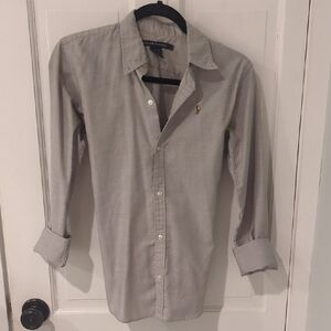 Ralph Lauren Women's Fit Gray Button Down Shirt